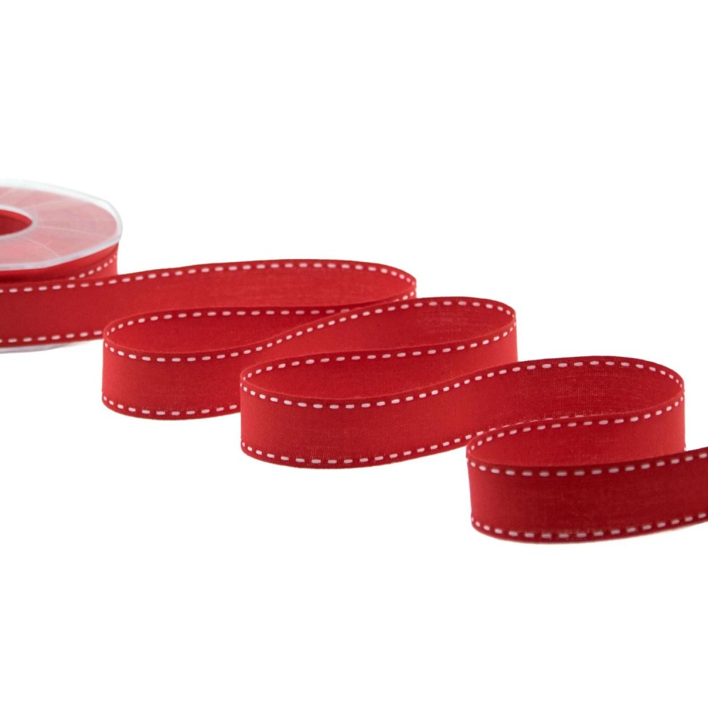 NASTRO ROSSO 25MM. 20MT. COTONE IMPUNTURA